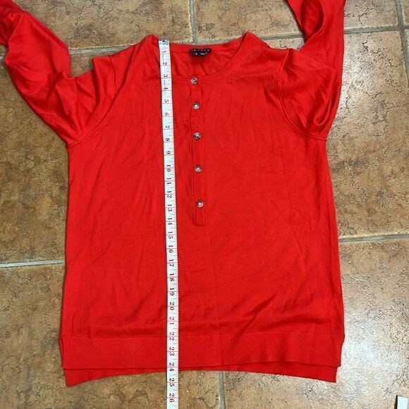 Theory Womens Long Sleeve half button down Wool Knit Sweatshirt size L - Picture 8 of 8
